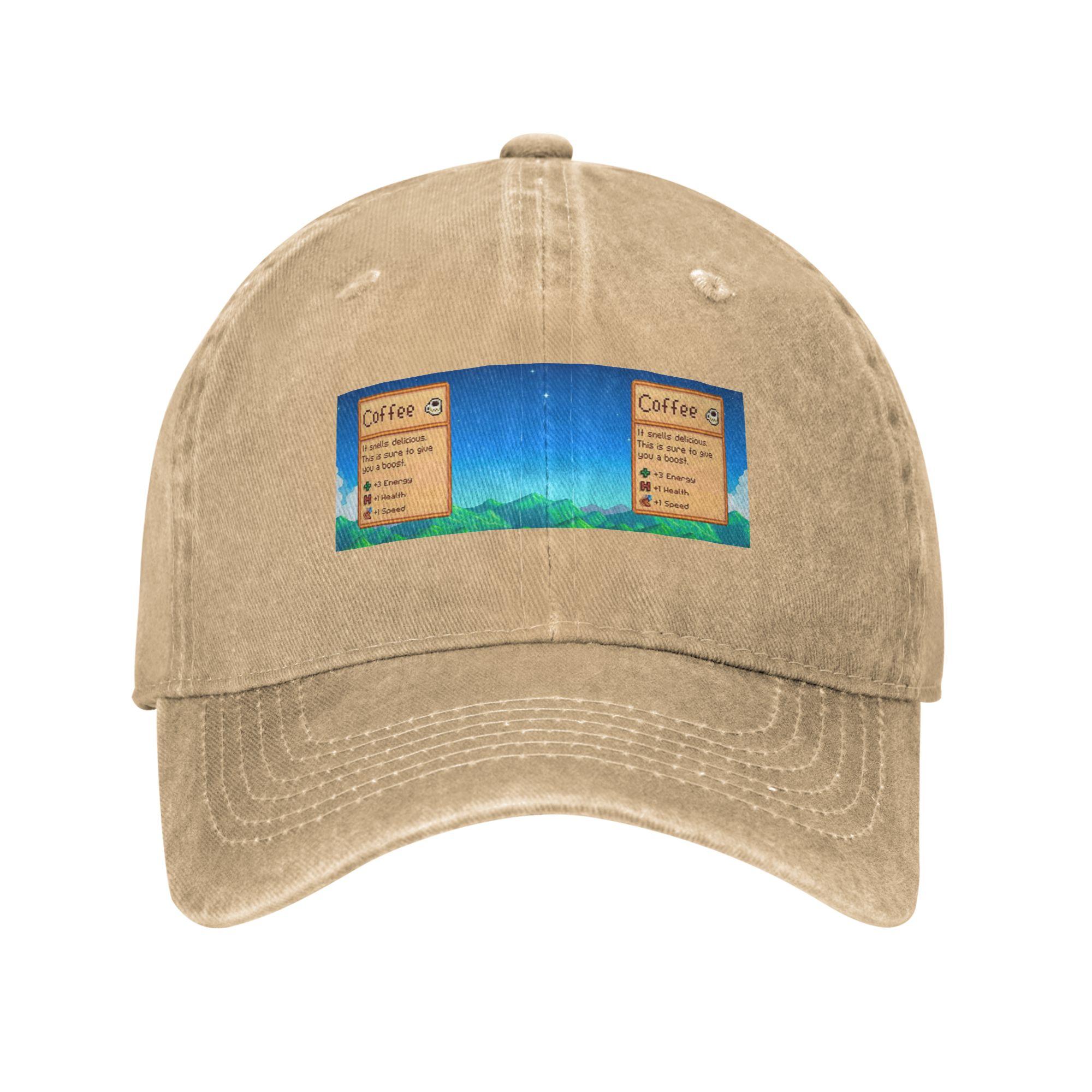 

Stardew Valley Coffee Classic Denim Fabric Cap Casual Baseball Caps Adjustable Hat Summer Unisex Baseball Hats One Size