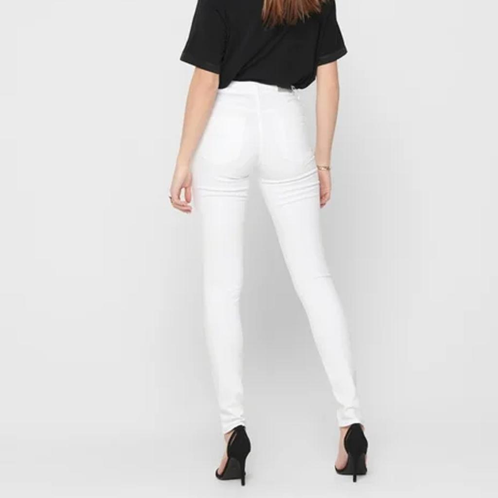 Dames Stilig Ensfarget Casual Lomme Høy midje Slim Blyant Denim Bukser