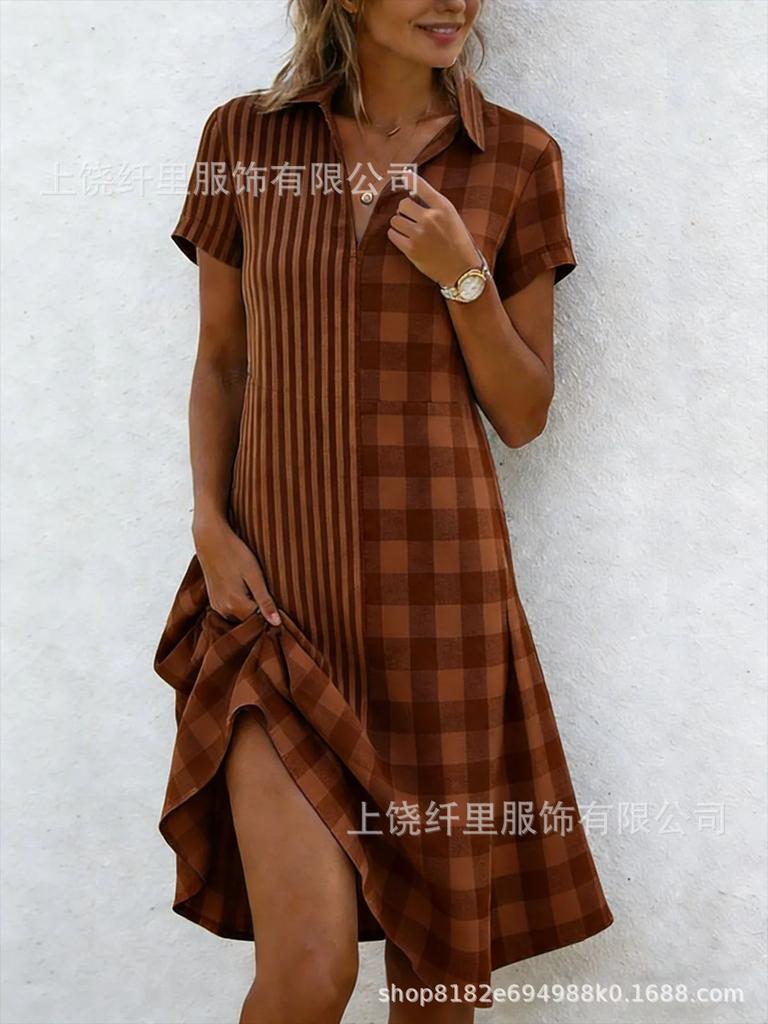 Bohemian 3D Print V-Neck Short-Sleeve Maxi Dress for Women