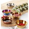 4 Pieces Stainless Steel Sauce Sushi Dishes Spice Vinegar Plates Dipping Bowls Household Tableware Dessert for Dining Hall