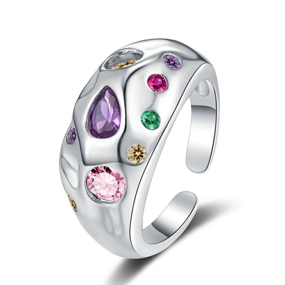 Copper Zircon Adjustable Engagement Rings For Women Wedding Elegant Jewelry Ladies Accessories Gifts R258