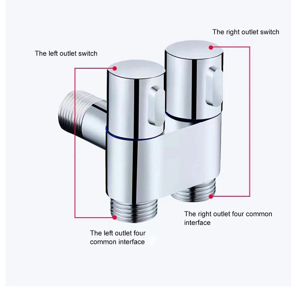 G1/2 Legierung Doppelsteuer-Winkelventil 1 In Two Out Wandmontage Waschmaschine Wasserhahn Toilette Dreieckventil Für Badezimmer Toilette