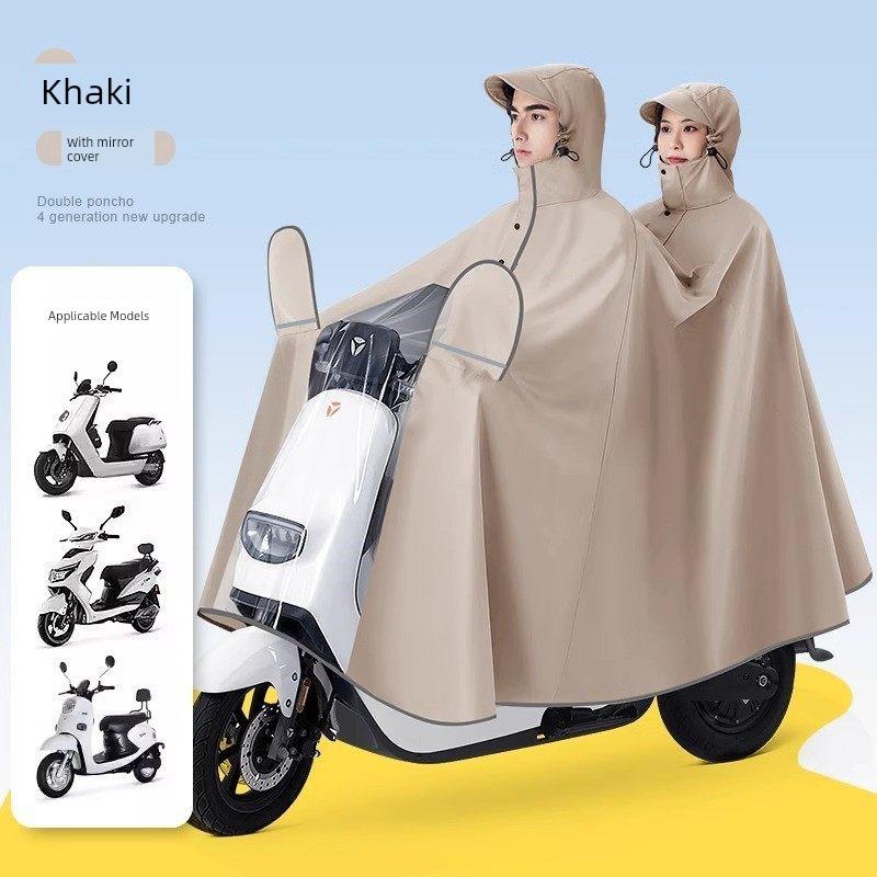 Electric Vehicle Raincoat, Electric Motorcycle Double-Person Raincoat for Men and Women, Oversized Long Full-Body Rain Poncho for Heavy Rain, New