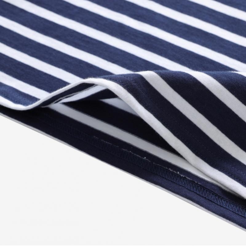 SainT James Kids Long Sleeve T shirT Modern sTripe Marine Neige 2066