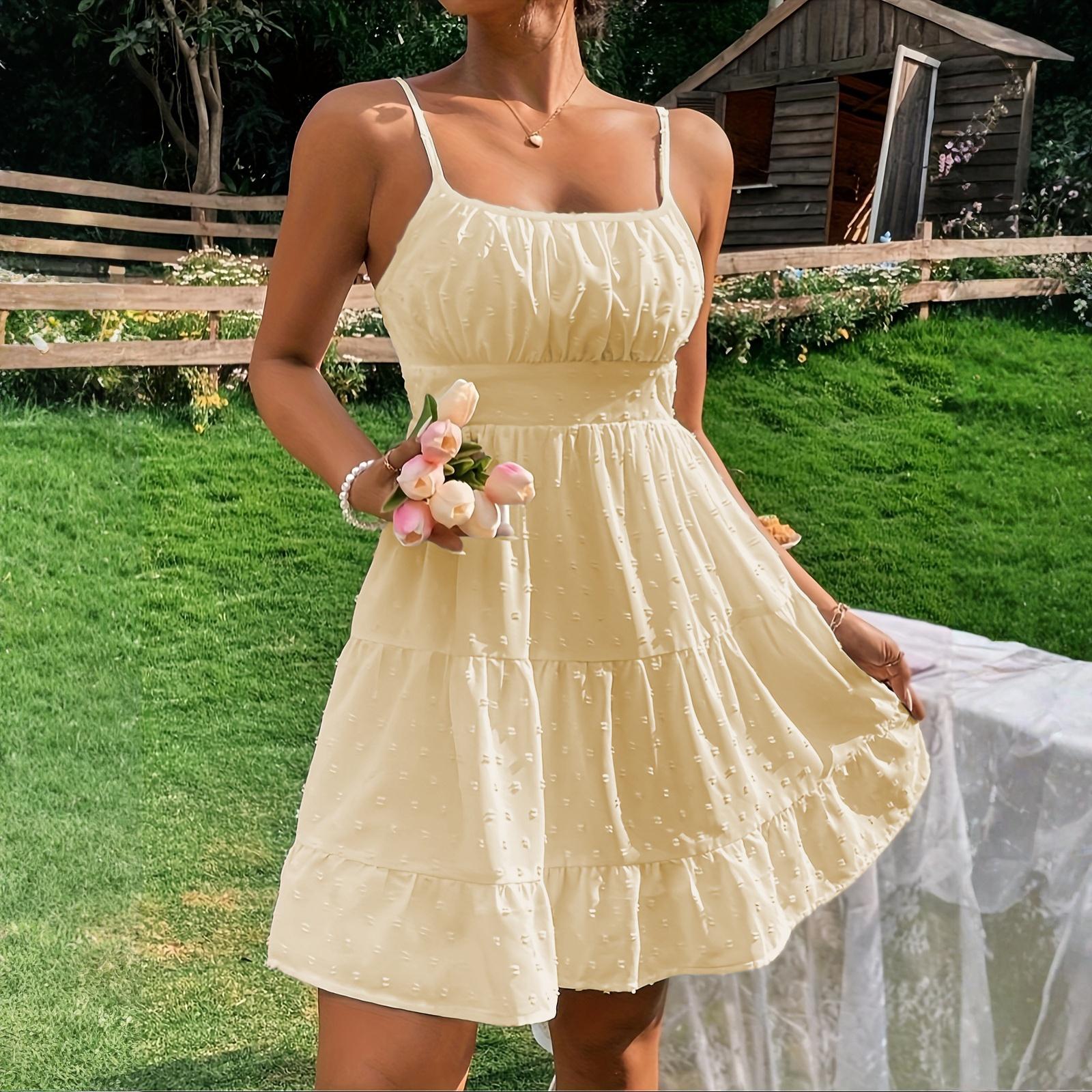 

Women s Casual Camisole Sleeveless Vest Dress L бежевый