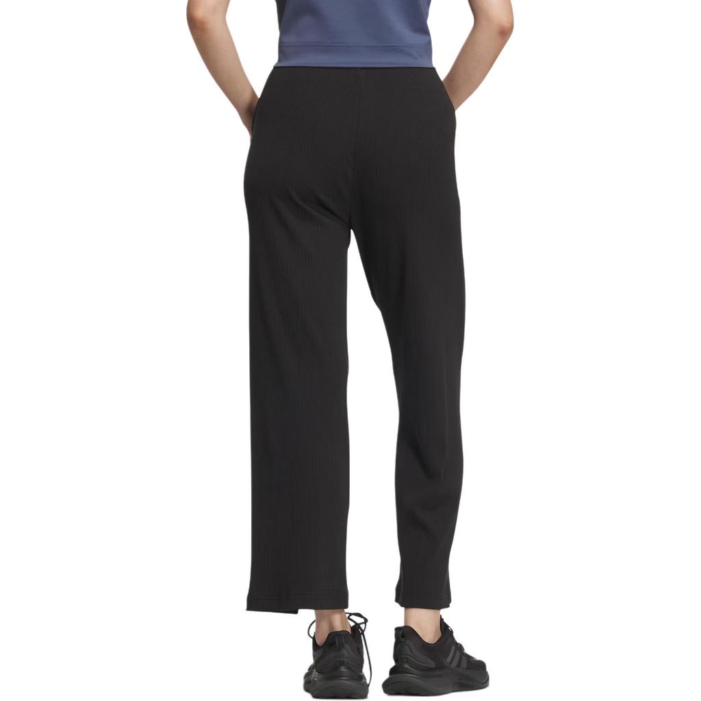 Adidas Lounge Wide Leg Knit Joggers Casual Pants Women's Black JJ3604