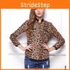 Wonderful New Women Leopard Print Chiffon Long Sleeve Slim Casual Blouse For Elegant Style