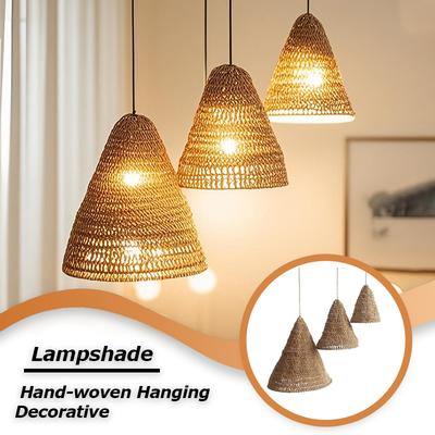 1PC Hanging Decorative Lampshade Rustic Rope Lampshade Bohemian Style Decorative Lampshade Pendant Living Room 3 Sizes