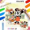 Digital Oil Painting Minnie Mouse and Daisy Duck Art Handmade Diy Gift Home Decoration