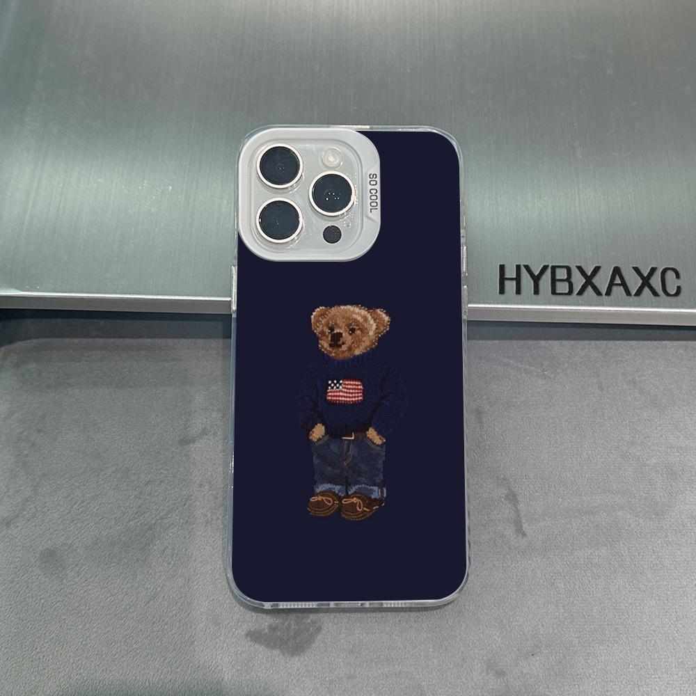 Cute bear Phone Case IMD FOR iPhone 16 15 14 13 12 11 Pro Max XR 8 7 Plus and Samsung Galaxy ultra Cover