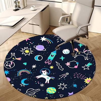 1pc Office Carpet Chair Mats Space Unicorns Adventure Perfect for Decorating Office Chairs, Living Rooms, Or Bedrooms