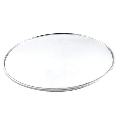 Rearview Mirror, Car Auxiliary Mirror, Wide Angle, Silvertone, Metal, Glass, 3.7 Inches (95 Mm), Round Shape, 1 Piece