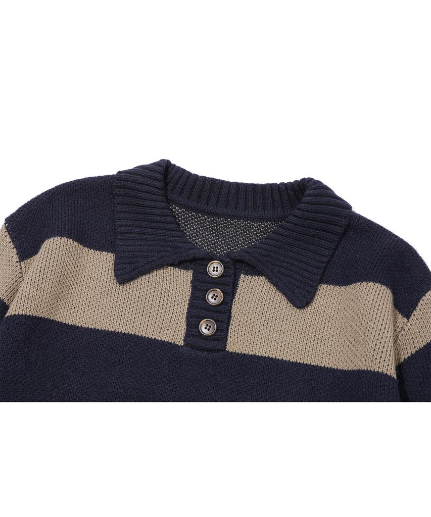 CPGN STUDIO Wide Stripe Rugby Knit Beige