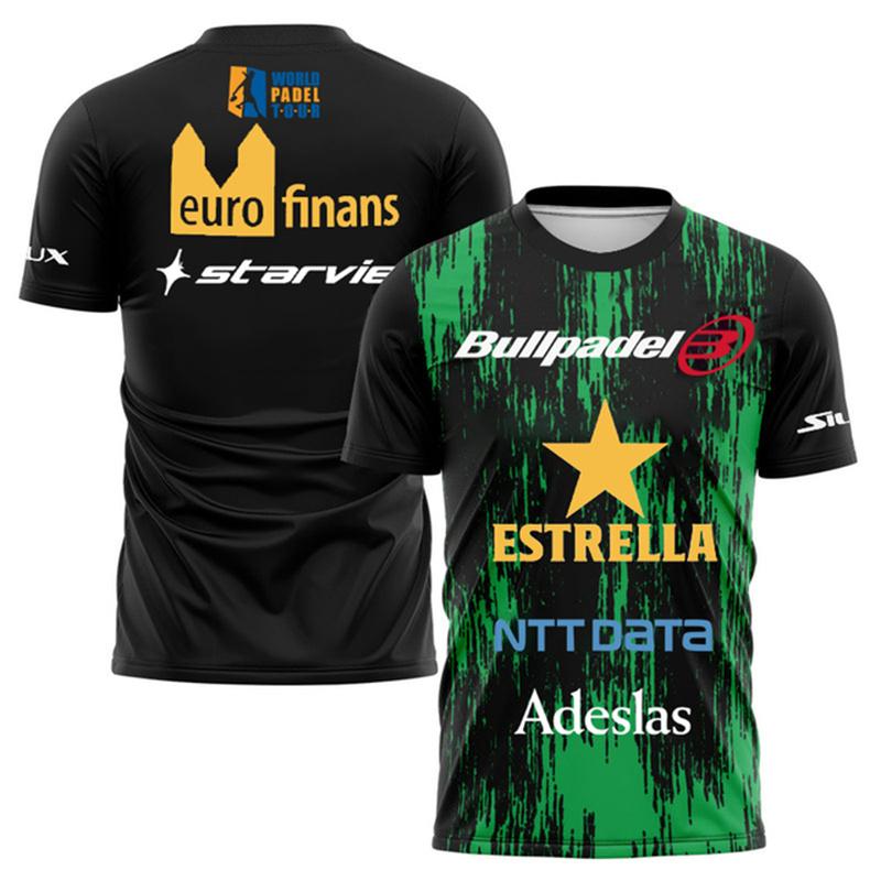 Zengyanqin01 2025 NIEUW Zomer Sneldrogend Ademend Padel Tennis Training T-shirt voor Heren Nieuw Wereld Padel Fan T-shirt Gewatteerd Trainingspak 2XL