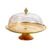 Snacks and Dessert Table Ornaments Display Stand with Covering Cake Stand Living Room Home Use Snack Plate Fruit Dish Single Layer Fruit Plate