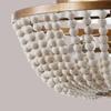 W2557 American style rural wooden bead ceiling light Creative Golden Iron Circular Ceiling Light for Children's Room