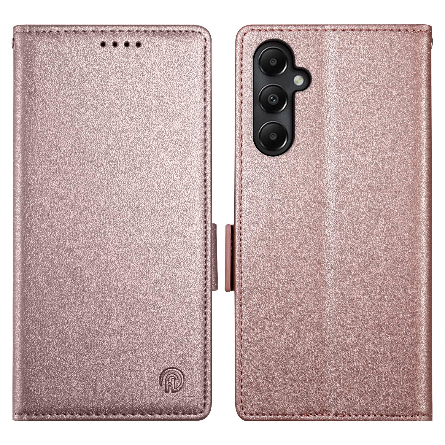 

DF-010 For Samsung Galaxy A05s 4G Case Leather Wallet Protective Phone Cover Rose Gold