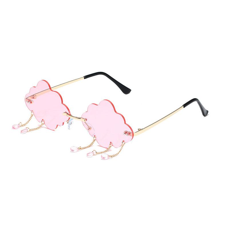 Vintage Clouds Tassel Ladies Sunglasses Steampunk Rimless UV400 Women's Fashion Shades