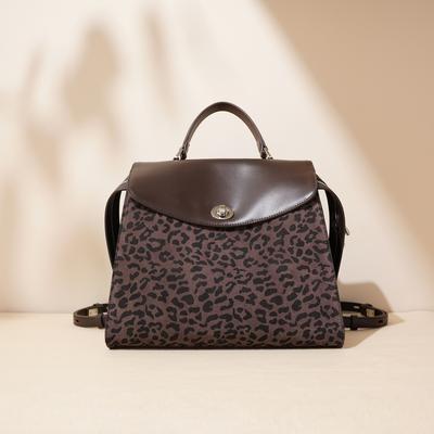 Neue Matte Leopardenmuster Tasche Handtasche Nische Große Kapazität Pendeln Vielseitiger Rucksack Damen Tasche Praktisch