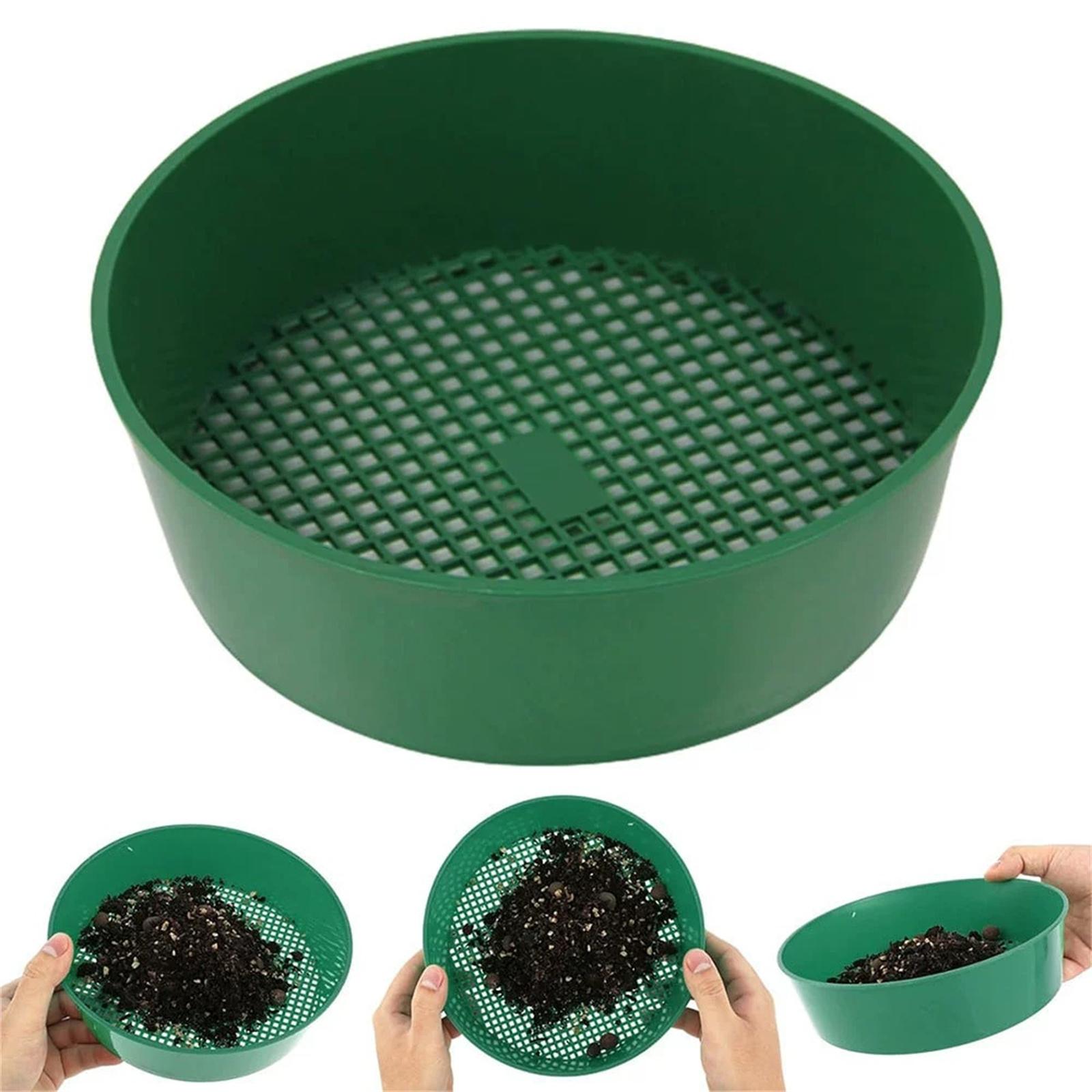 

Plastic Soil Sieve Filter Mesh for Soil Stone Sifting Filtration Home Garden Flower Plant Nursery Tools One Size зелёный