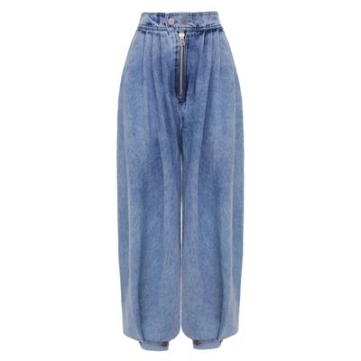 Jeans Cargo Casual da Donna Elasticizzati Larghi Cargo Jogger Jeans Vita Alta Harem Gamba Larga Pantaloni Denim Pantaloni della Tuta Larghi con Tasche