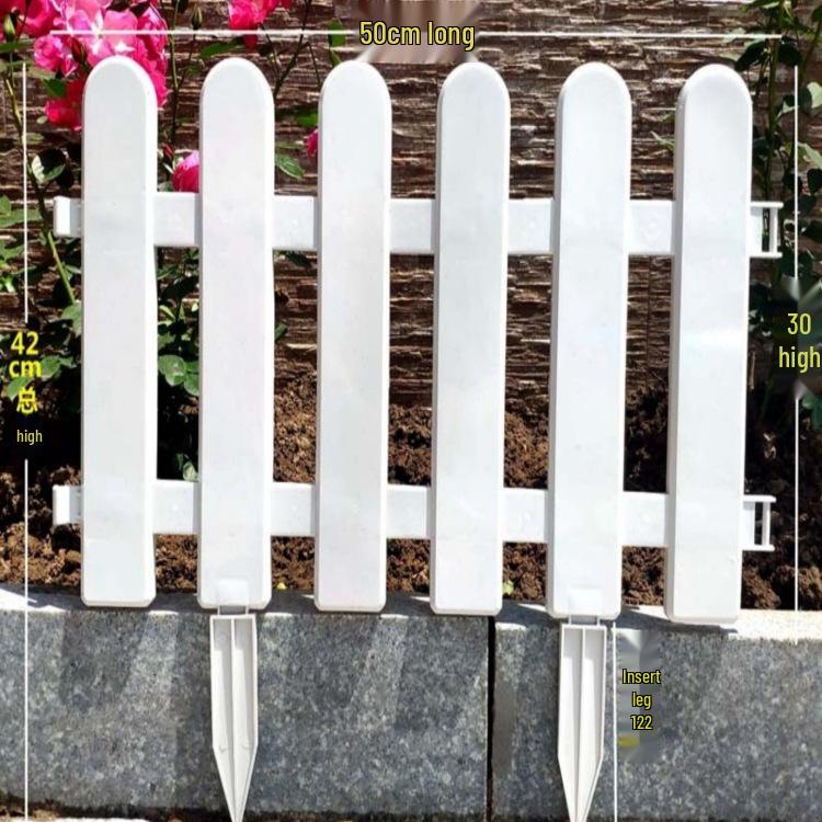 White Plastic Picket Fence for Garden, Courtyard, or Indoor/Outdoor Villa Decoration.
