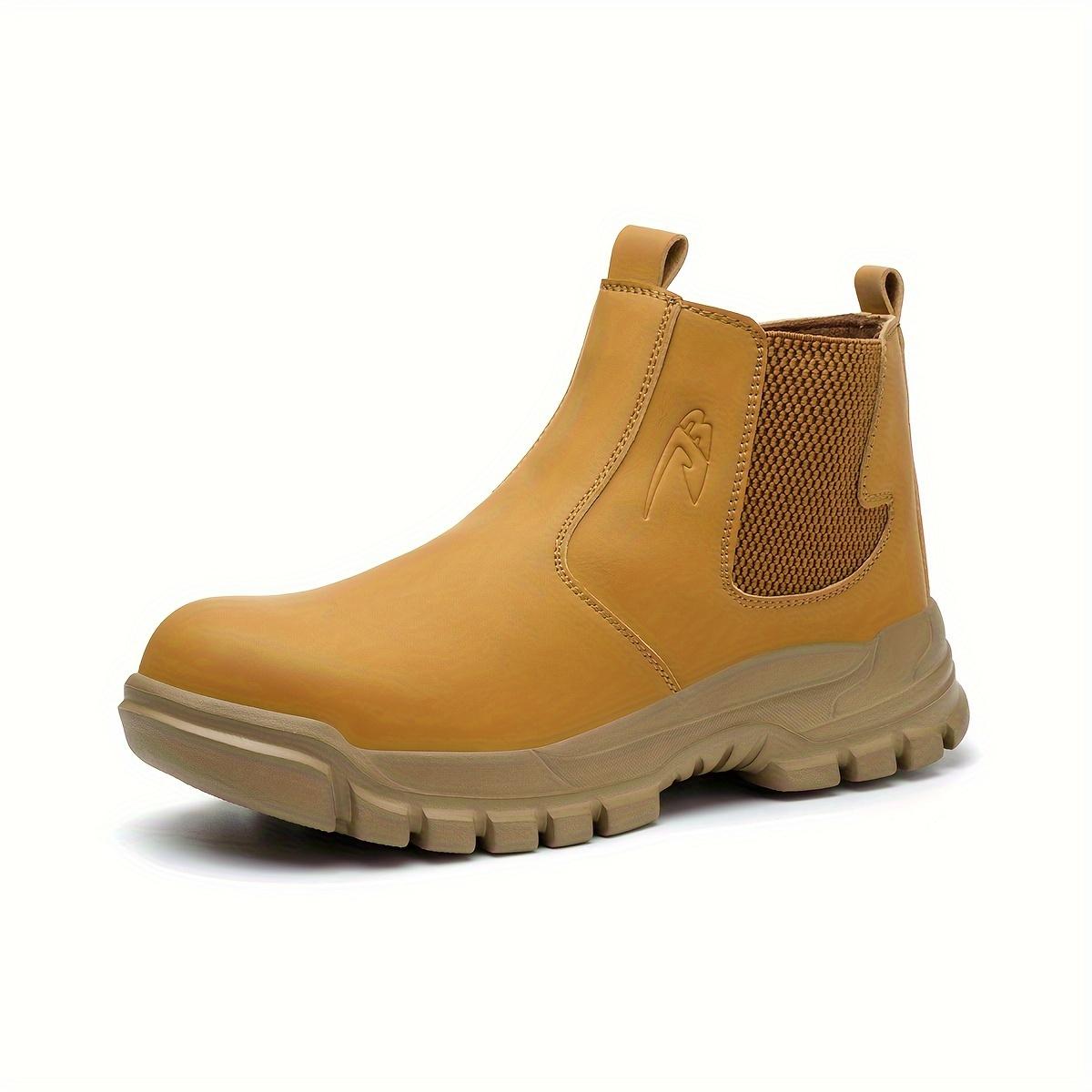 

Водонепроницаемые защитные ботинки для мужчин, легкие неразрушимые промышленные ботинки «Челси» со стальным носком, устойчивая к проколам обувь 37 жёлтый