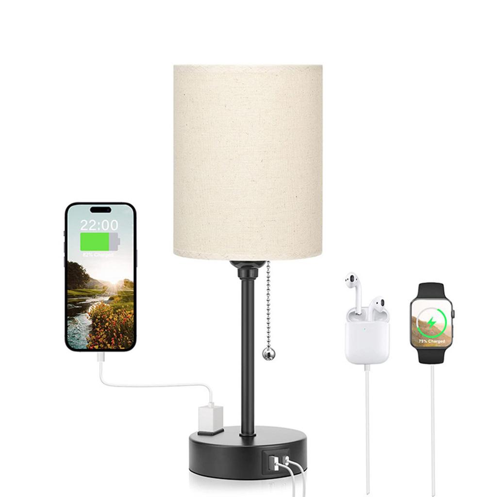 Bedside High-end Retro Atmosphere Table Lamp Rechargeable Dual-purpose with Zipper Switch Decorative Table Lamp