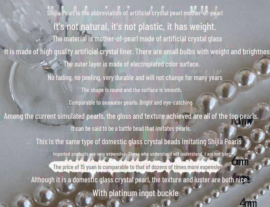 Náhrdelník z bílých perel Shijia - Elegantní, svěží a luxusní řetízek z mušlových perel pro ženy