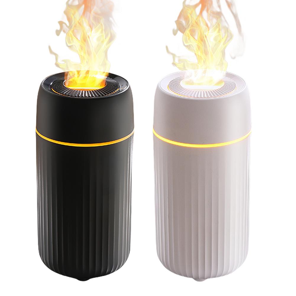 100ml Car Flame Humidifier Diffuser with Colorful Ambient Light Car Flame Light Humidifier Air Freshener for Car Decoration