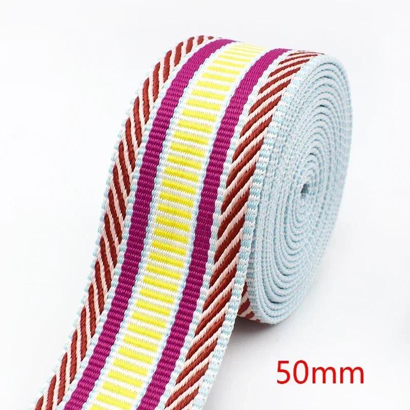 2/3/5M Meetee 38/50mm Jacquard Polyester Webbing Tape By Meter Decorative Ribbon Band Backpack Strap Clothes Sewing Accessories