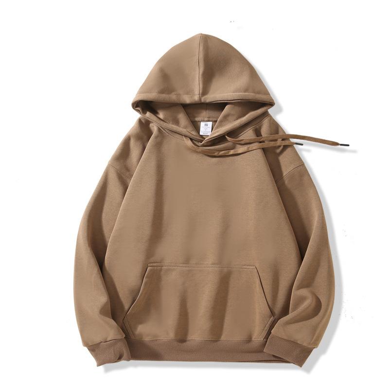 2025 autumn and winter new hooded sweater women's solid color college style loose casual velvet popular trendy brand Japanese and Korean style