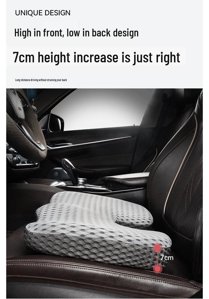 U-Shaped Memory Foam Seat Cushion for Office & Car - Breathable Comfort for Long Sitting