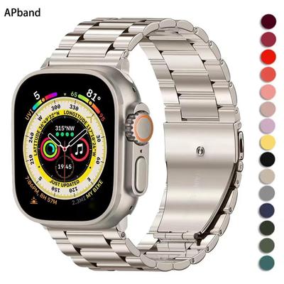 Pulseira de metal clássica luxuosa para apple watch série 8 7 6 se 5 45mm 41mm 40mm 44mm pulseira de aço inoxidável para iwatch ultra 49mm 42mm correa