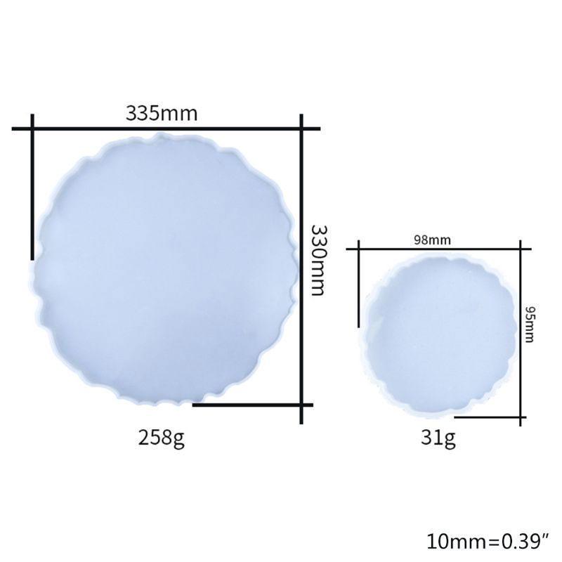 Tea Tray Coaster Silicone Mold Resin Agate Round Flower Mold DIY Mould