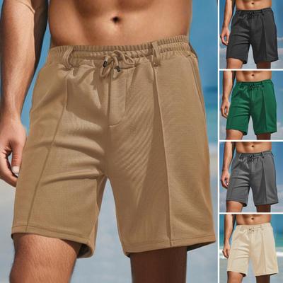 Men's Casual Shorts Elastic Waist Drawstring Summer Beach Shorts Quick Dry Basketball