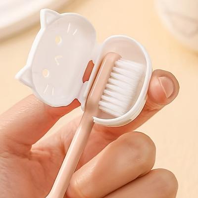 4 Stück Tragbare Zahnbürstenschützer für Zuhause und Reisen, Mit Niedlichen Cartoon-Designs für Zahnbürstenköpfe, Ideal für Ausflüge und Geschäftsreisen.