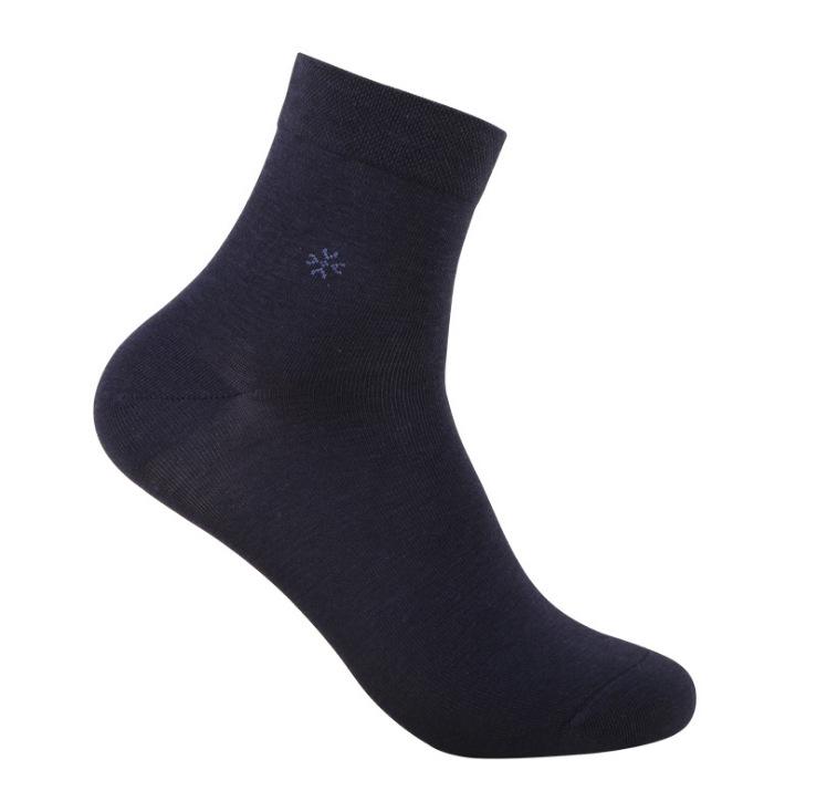 

Мужские весенне-летние носки до середины икры из чесаного хлопка, устойчивые к запаху, антибактериальные, повседневные, для бизнеса One Size: 26-28cm (EU 39-44) темно-синий