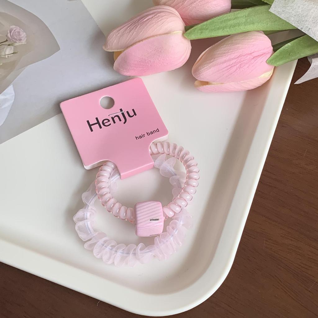 Korean High Elasticity Seamless Telephone Cord Hair Tie – Durable Hair Accessory for Influencers