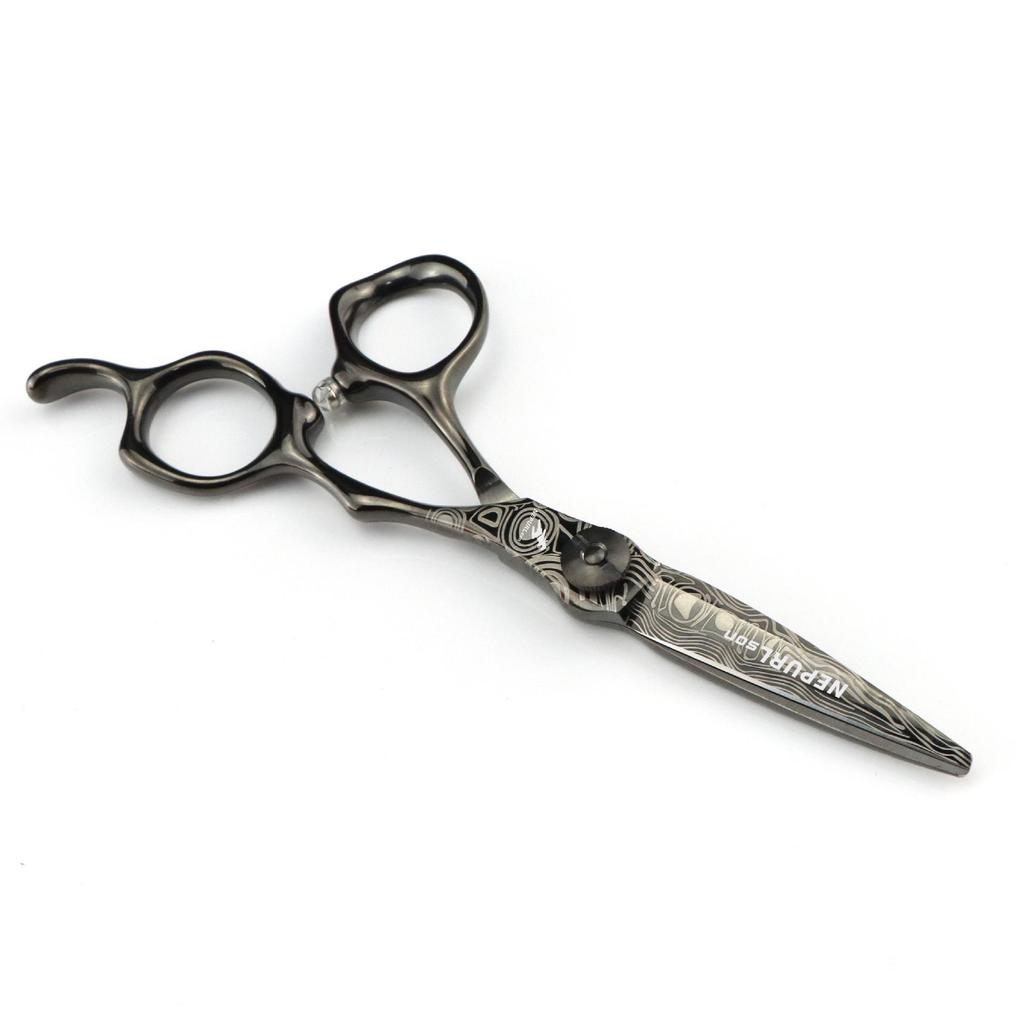 6.0-inch Black Napson Damascus Steel Hairdressing Thinning Scissors