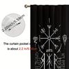 Set Of 2 Vegvisir Symbol Print Polyester Curtains Top Living Room Home Decor Made Area Window Treatment