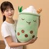 New Arrival Cartoon Fruit Bubble Tea Cup Plush Toys Real Life Boba Food With Suction Pillow Stuffed Soft Hug Cushion Decor