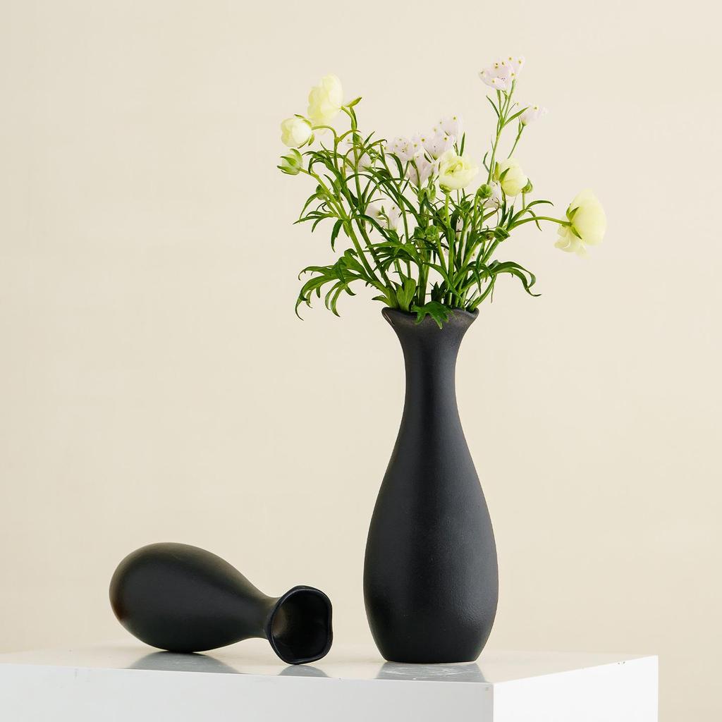 Shumen High-Class Small Mouth Ceramic Vase for Desktop Flower Arrangement