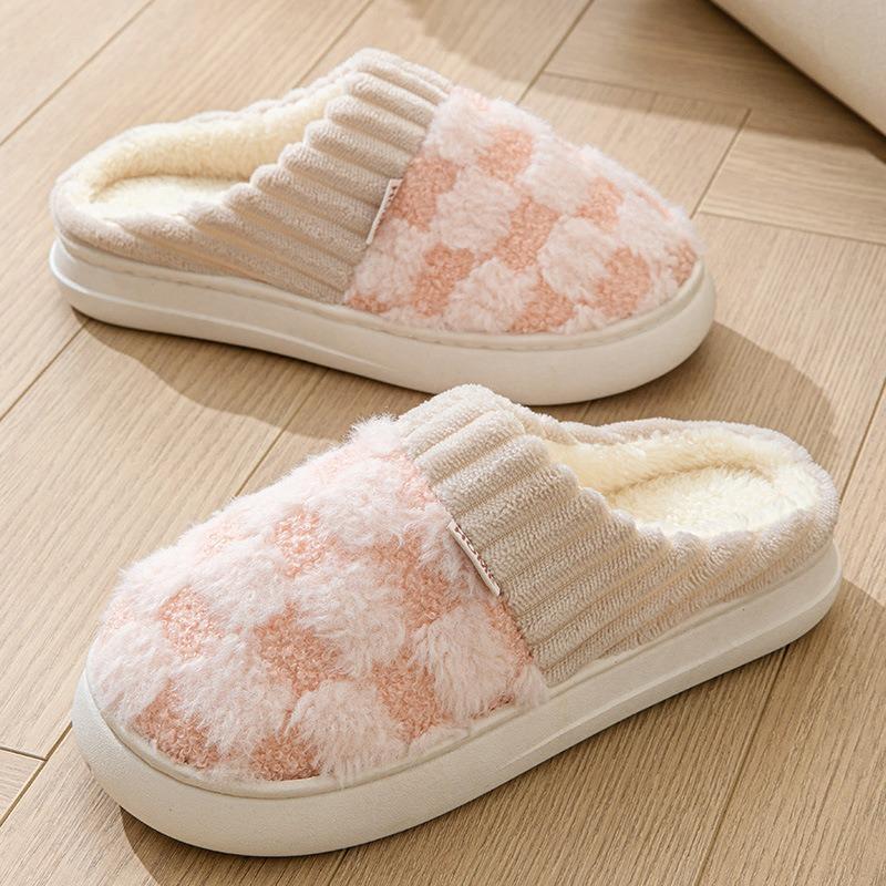 High-quality autumn and winter cotton slippers women's indoor home non-slip thick bottom couple bedroom wear plush cotton drag men