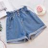 New Arrivals Open Run Women Roll Up Denim Shorts Double Button