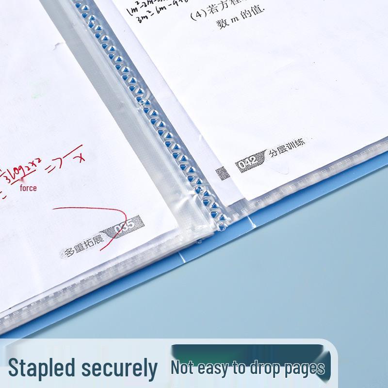 A4 Morandi Color Clear Insert Folder: Transparent Storage Album for Test Paper Collection.