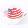 American Flag Cowboy Hat Popular Men's and Women's Sunshade Top Hat Independence Day Party Western Style Fashion Straw Hat