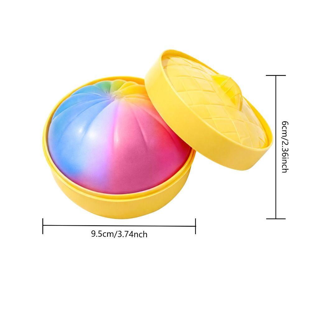 Glitter Steamed Bun Squishy Toy Soft With Steamer Squishy Toy Fidget Slow Resilience Stress Relief Sensory Ball Relaxation Tool
