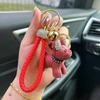 Bulldog Resin Lovely Cartoon Keychain With Shiny Diamonds Perfect For Key Car