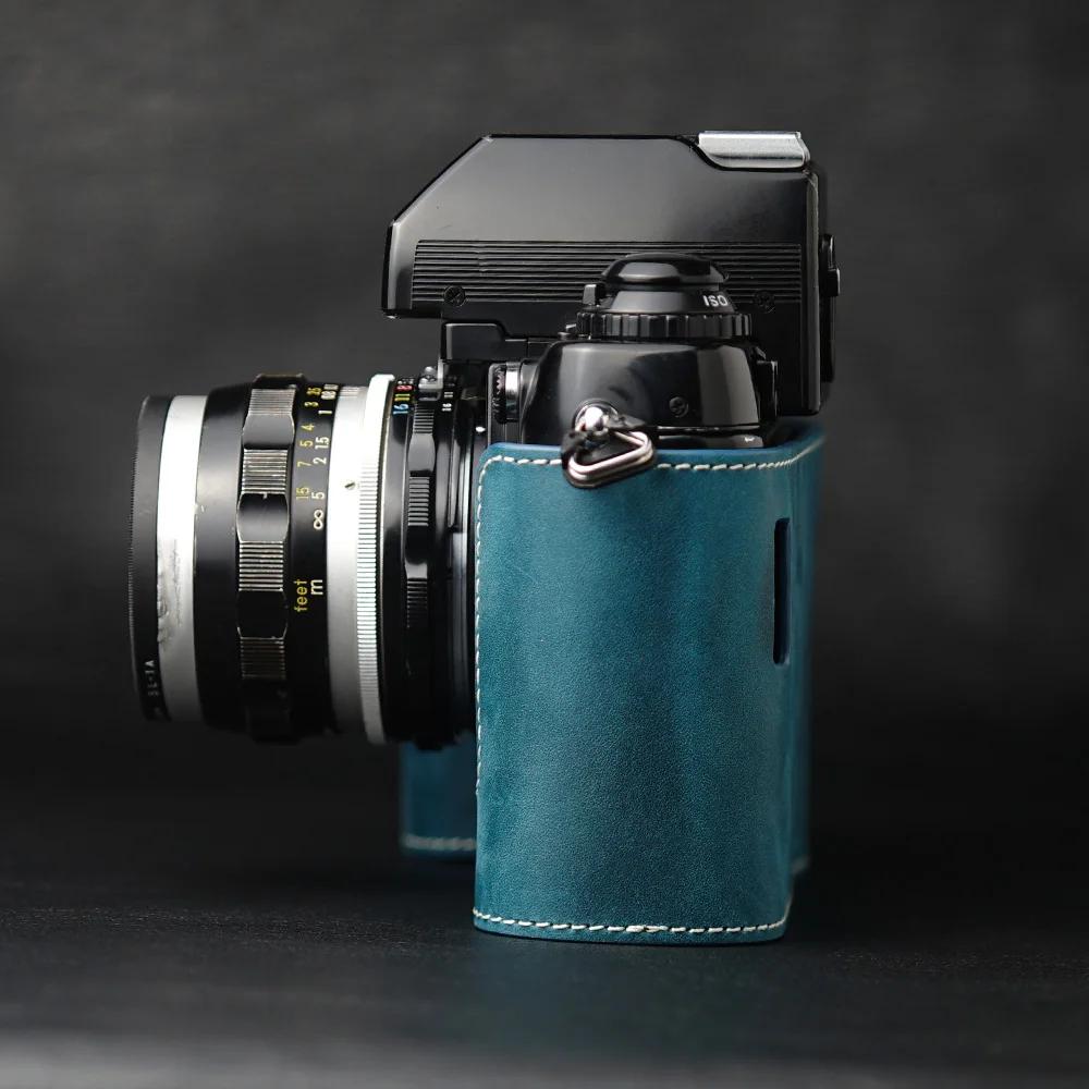 Genuine Real Leather Half Camera Case Bag Cover For Nikon F4 Case F3/F2/F/FM2/FM3A Case Camera Bag Photography Accessories
